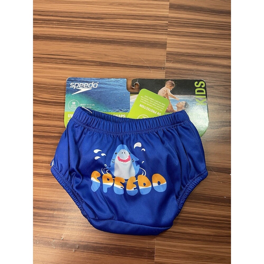 Speedo•UV Swim Diaper With Snaps Medium 12Months-NWT Shark Logo